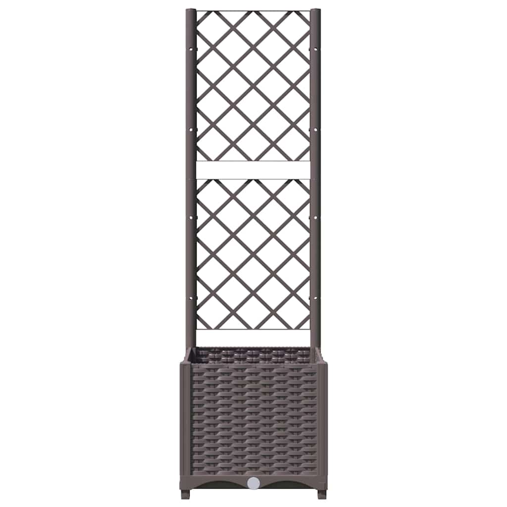 vidaXL Ζαρντινιέρα Κήπου με Καφασωτό Καφέ 40 x 40 x 136 εκ. από PP - Image 3