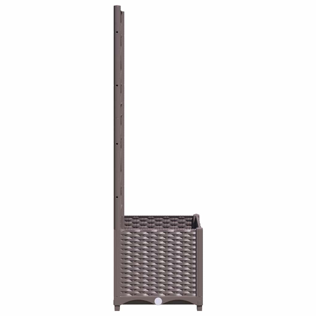 vidaXL Ζαρντινιέρα Κήπου με Καφασωτό Καφέ 40 x 40 x 136 εκ. από PP - Image 5