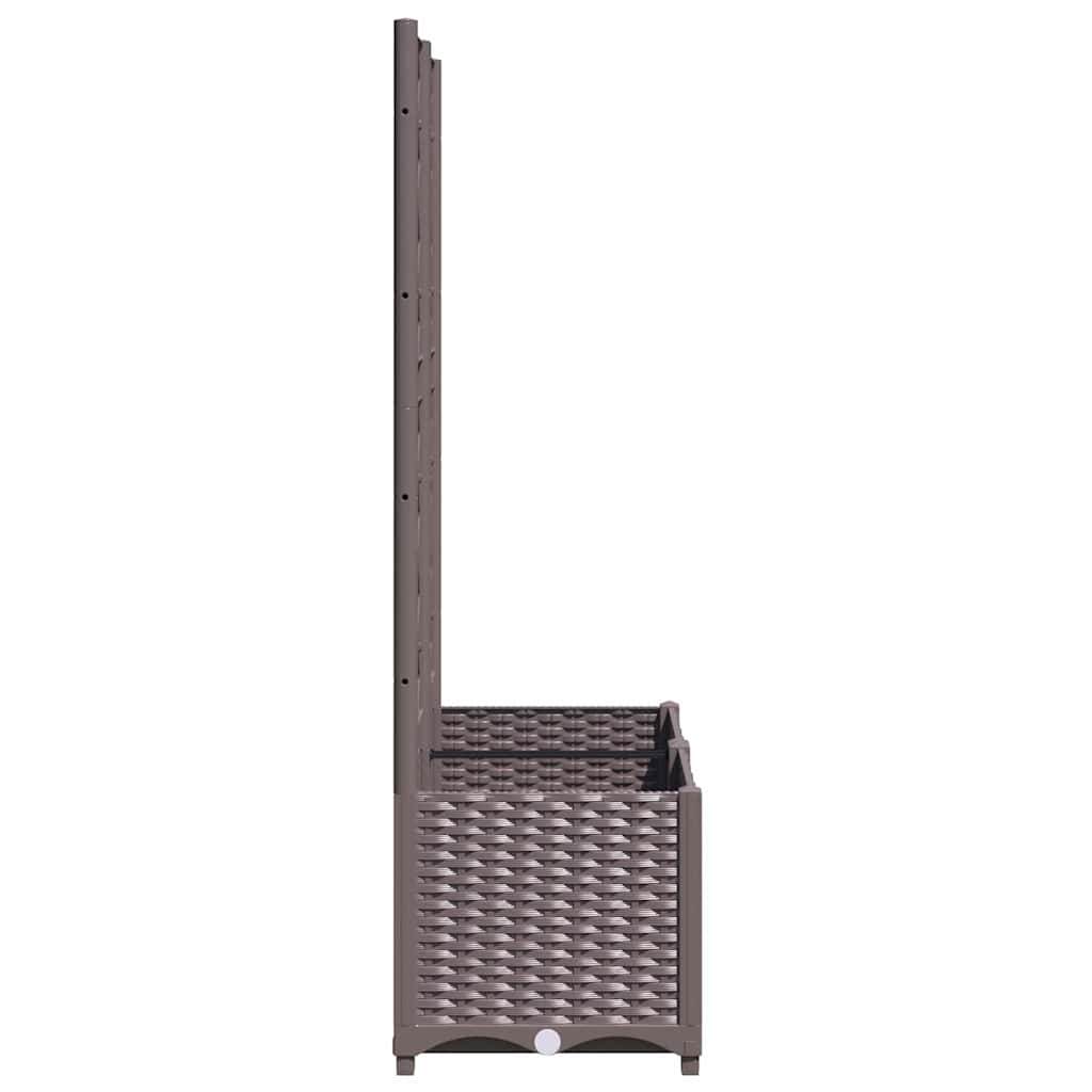 vidaXL Ζαρντινιέρα Κήπου με Καφασωτό Καφέ 80 x 40 x 136 εκ. από PP - Image 5