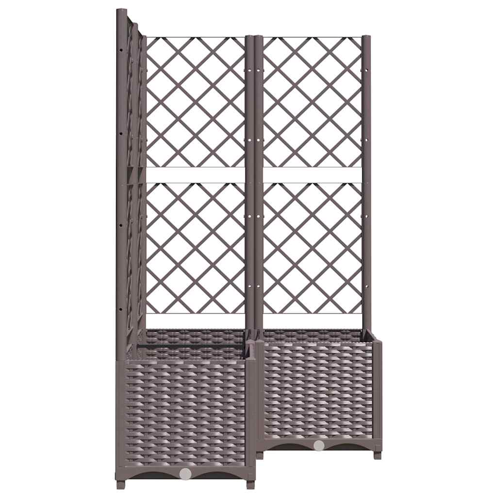 vidaXL Ζαρντινιέρα Κήπου με Καφασωτό Καφέ 80 x 80 x 136 εκ. από PP - Image 5