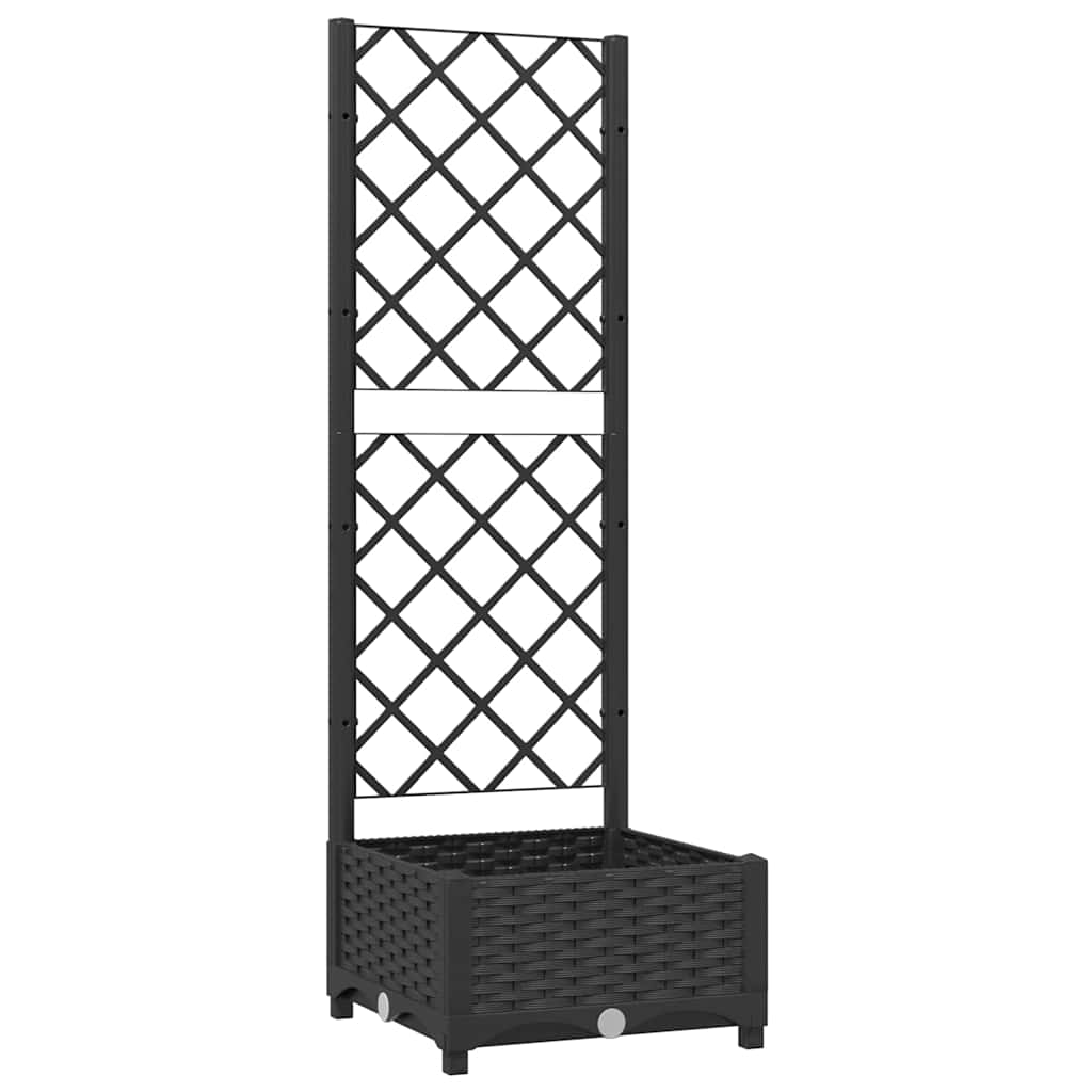 vidaXL Γλάστρα Κήπου με Πλέγμα Μαύρη 40x40x121,5 εκ. από Πολυπροπυλένιο - Image 2