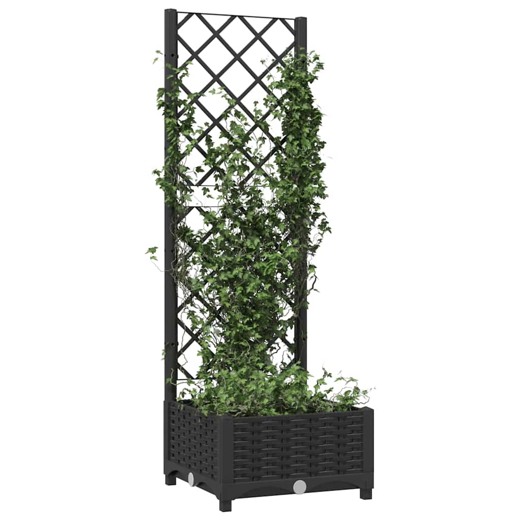 vidaXL Γλάστρα Κήπου με Πλέγμα Μαύρη 40x40x121,5 εκ. από Πολυπροπυλένιο - Image 3