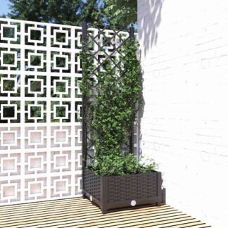 vidaXL Γλάστρα Κήπου με Πλέγμα Μαύρη 40x40x121,5 εκ. από Πολυπροπυλένιο