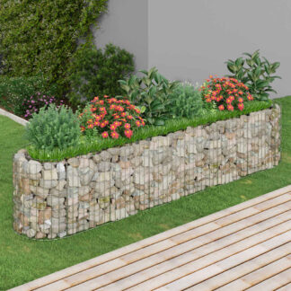 vidaXL Συρματοκιβώτιο-Γλάστρα Υπερυψωμένη 260x50x50 εκ. Γαλβαν. Ατσάλι