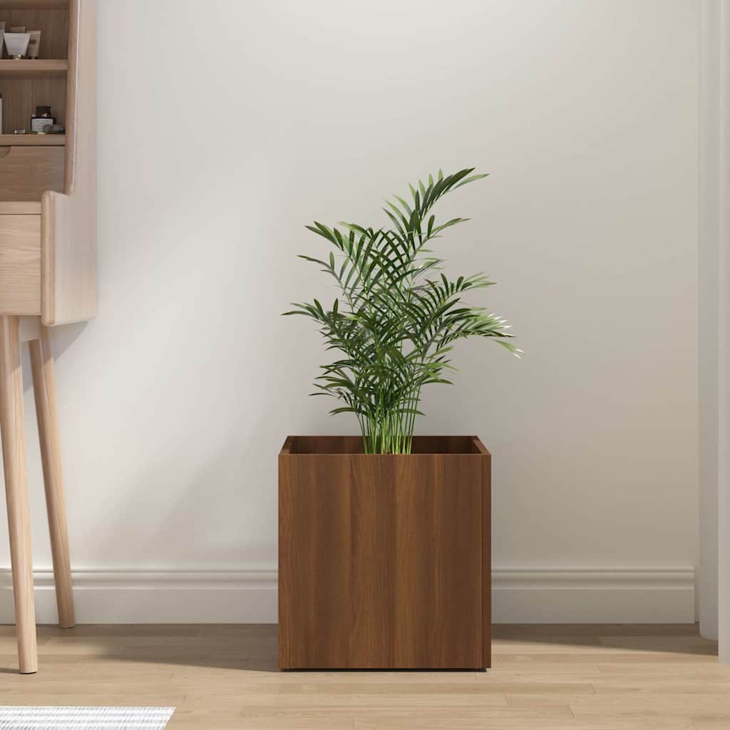 vidaXL Ζαρντινιέρα Καφέ δρυς 40 x 40 x 40 εκ. από Επεξεργασμένο Ξύλο - Image 3
