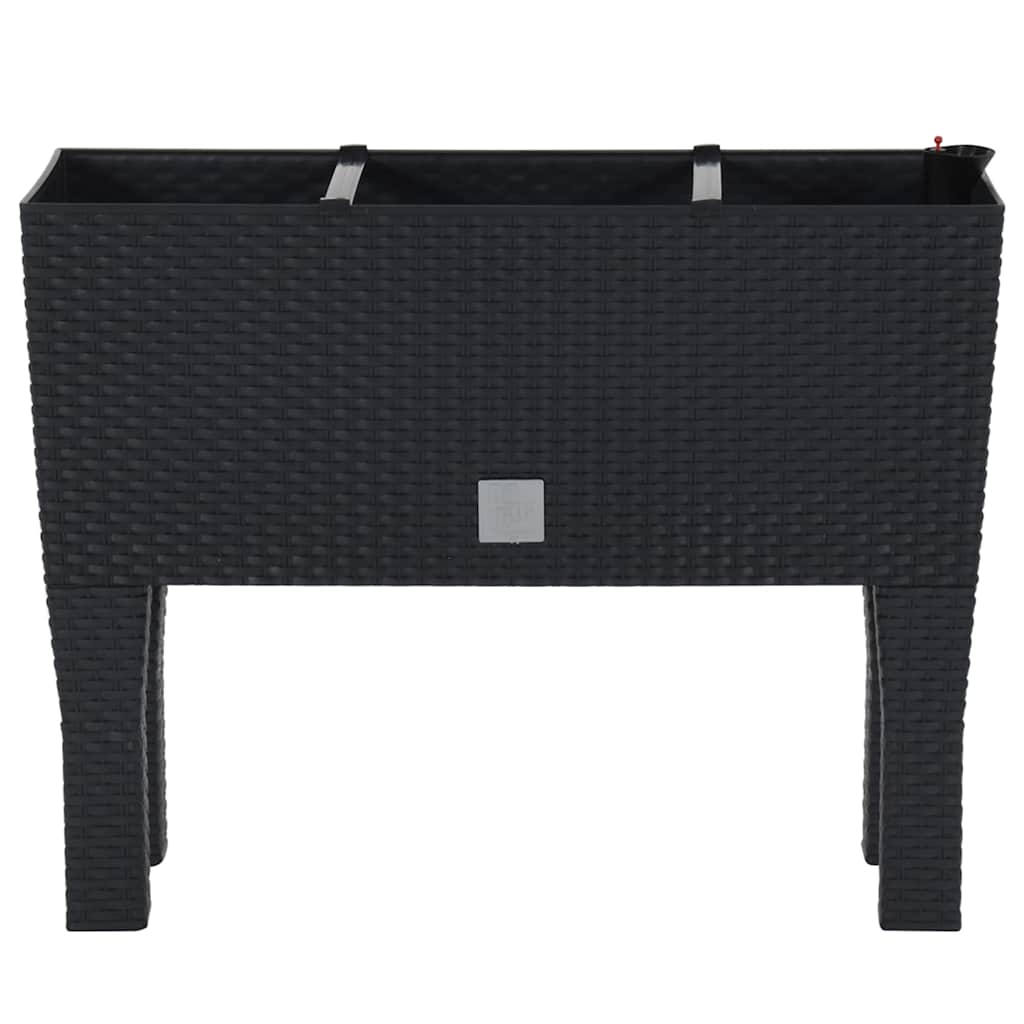 vidaXL Ζαρντινιέρα Υπερυψωμένη Ανθρακί 60x25x46 εκ. Ρατάν Πολυπρ/νίου - Image 3