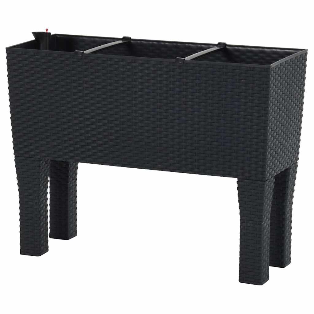 vidaXL Ζαρντινιέρα Υπερυψωμένη Ανθρακί 60x25x46 εκ. Ρατάν Πολυπρ/νίου - Image 5