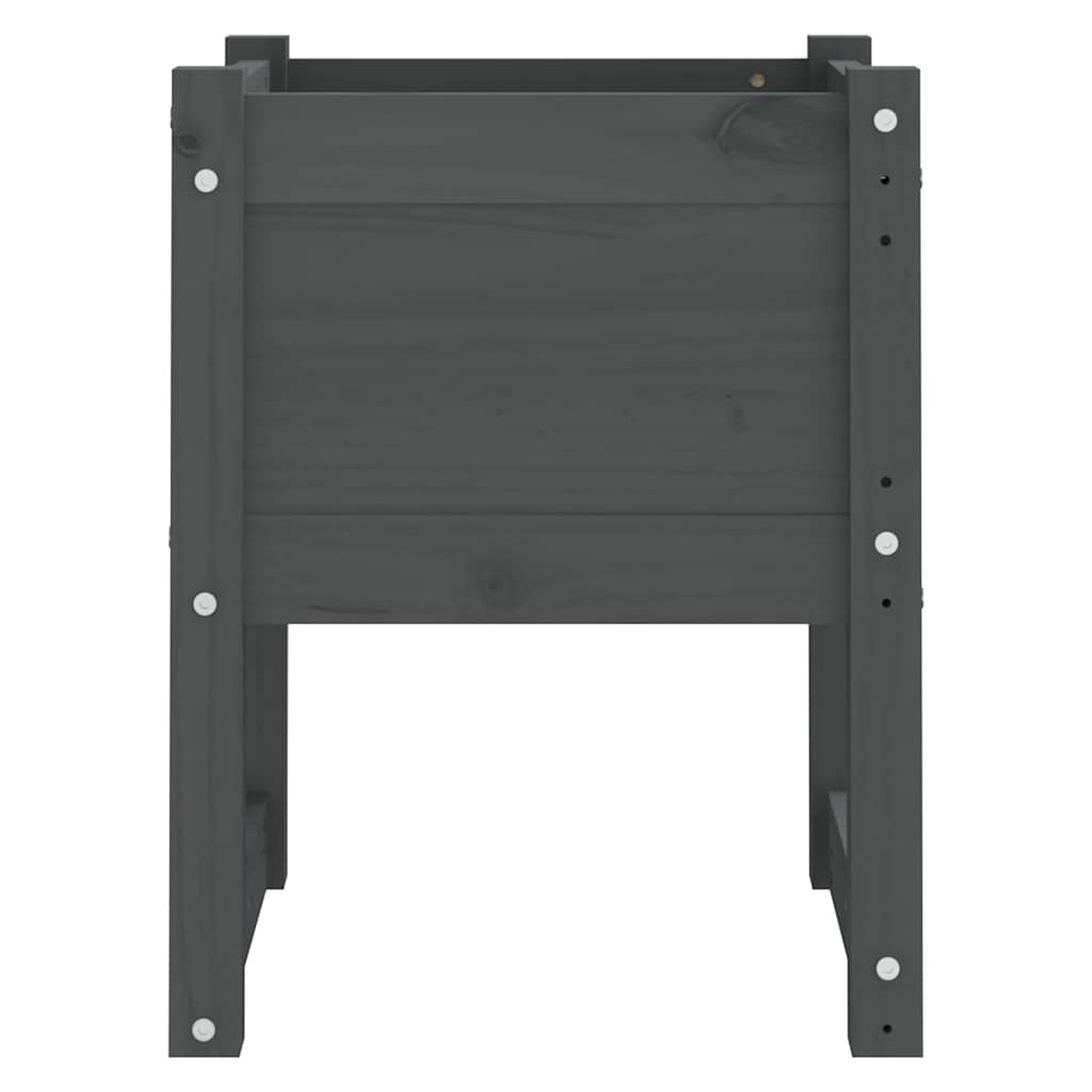 vidaXL Ζαρντινιέρες 2 τεμ. Γκρι 40x40x52,5 εκ. από Μασίφ Ξύλο Πεύκου - Image 5