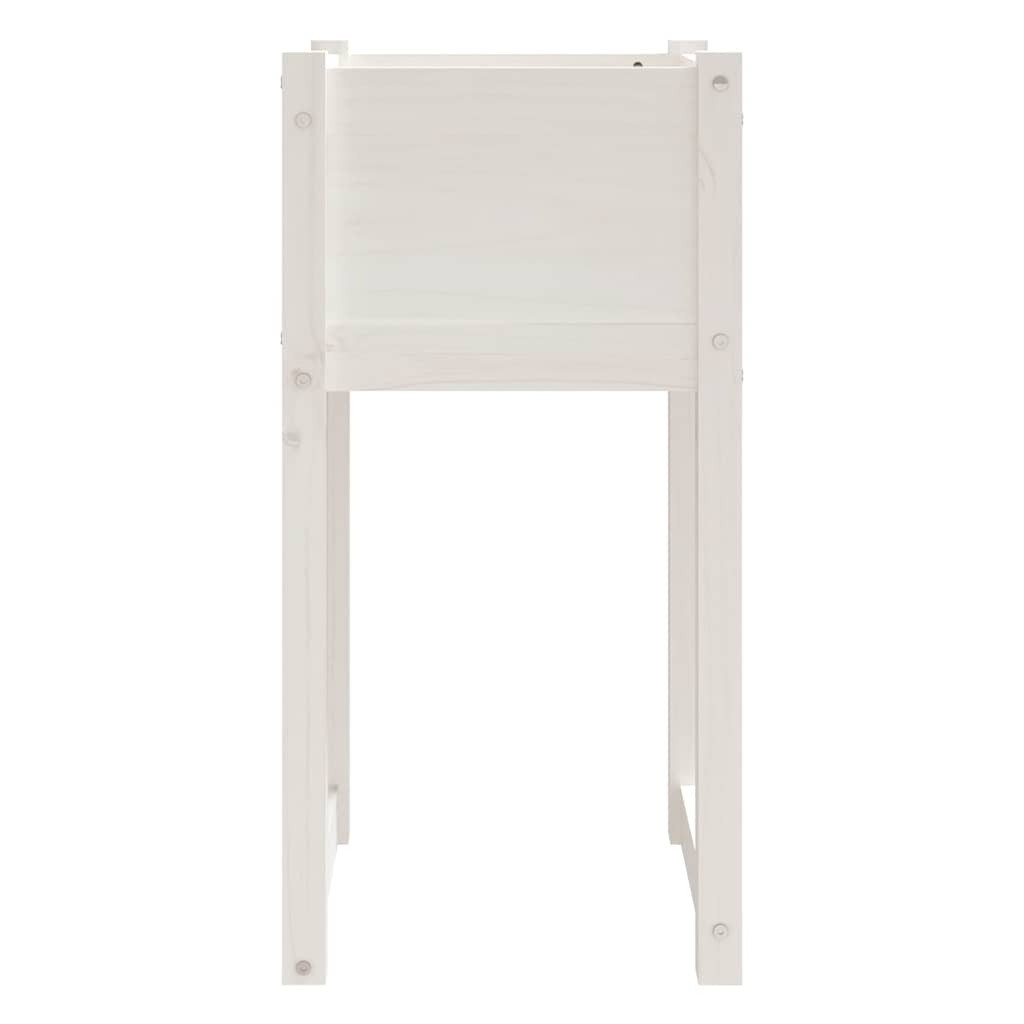 vidaXL Ζαρντινιέρα Λευκή 40 x 40 x 81 εκ. από Μασίφ Ξύλο Πεύκου - Image 4