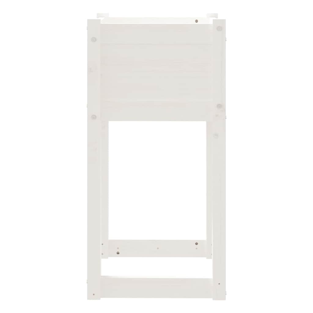 vidaXL Ζαρντινιέρα Λευκή 40 x 40 x 81 εκ. από Μασίφ Ξύλο Πεύκου - Image 5