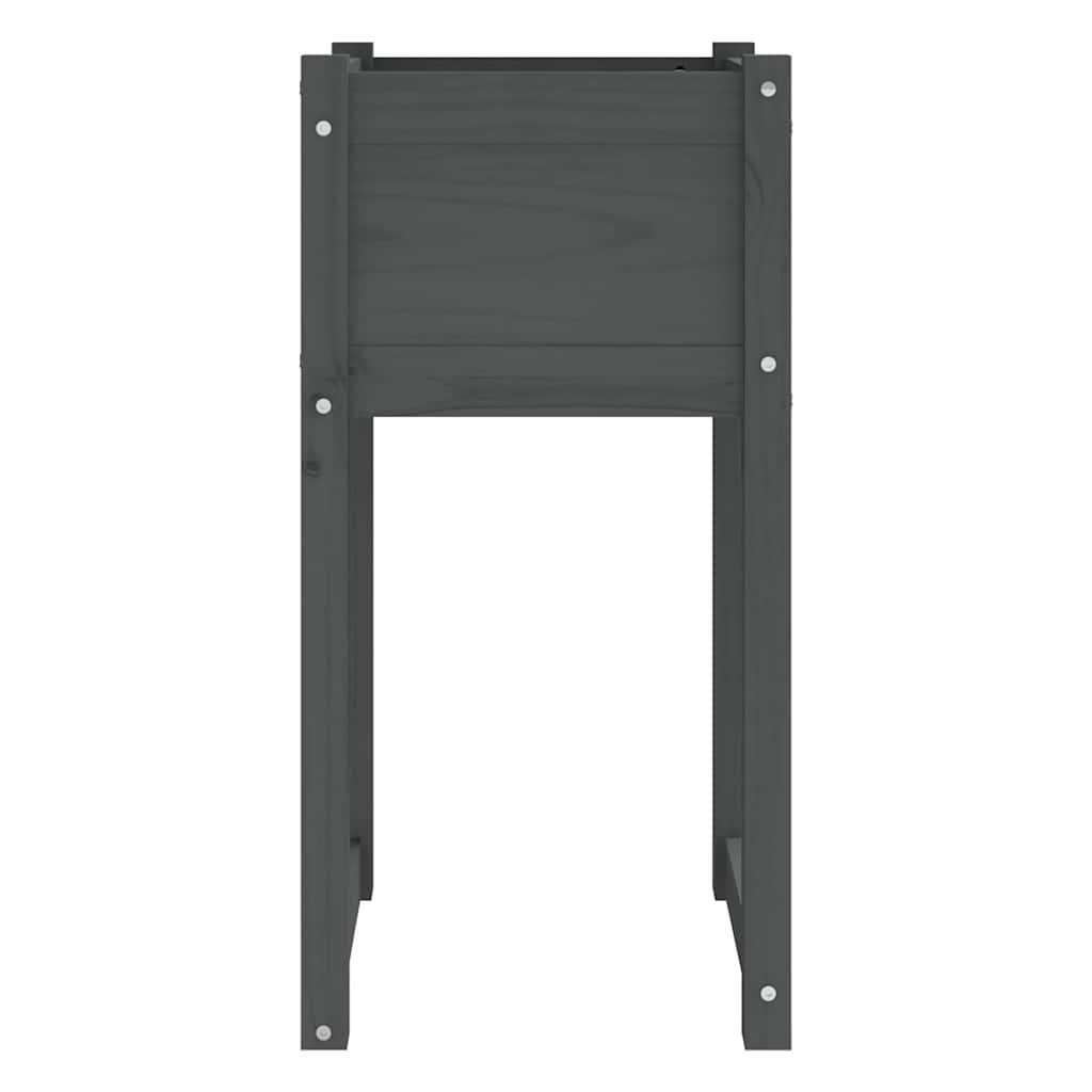 vidaXL Ζαρντινιέρα Γκρι 40x40x81 εκ. από Μασίφ Ξύλο Πεύκου - Image 4