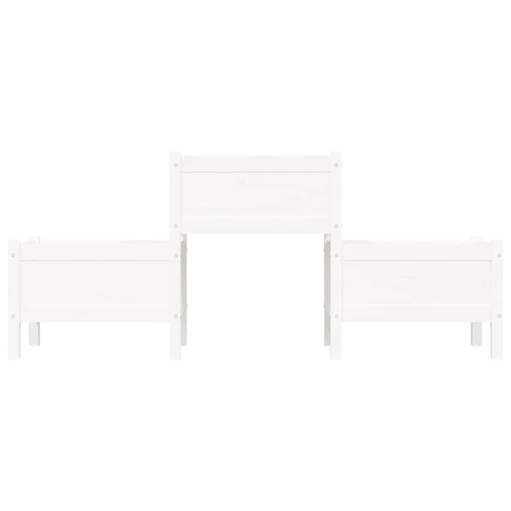 vidaXL Ζαρντινιέρα Λευκό 178,5 x 44 x 75 εκ. από Μασίφ Ξύλο Πεύκου - Image 4