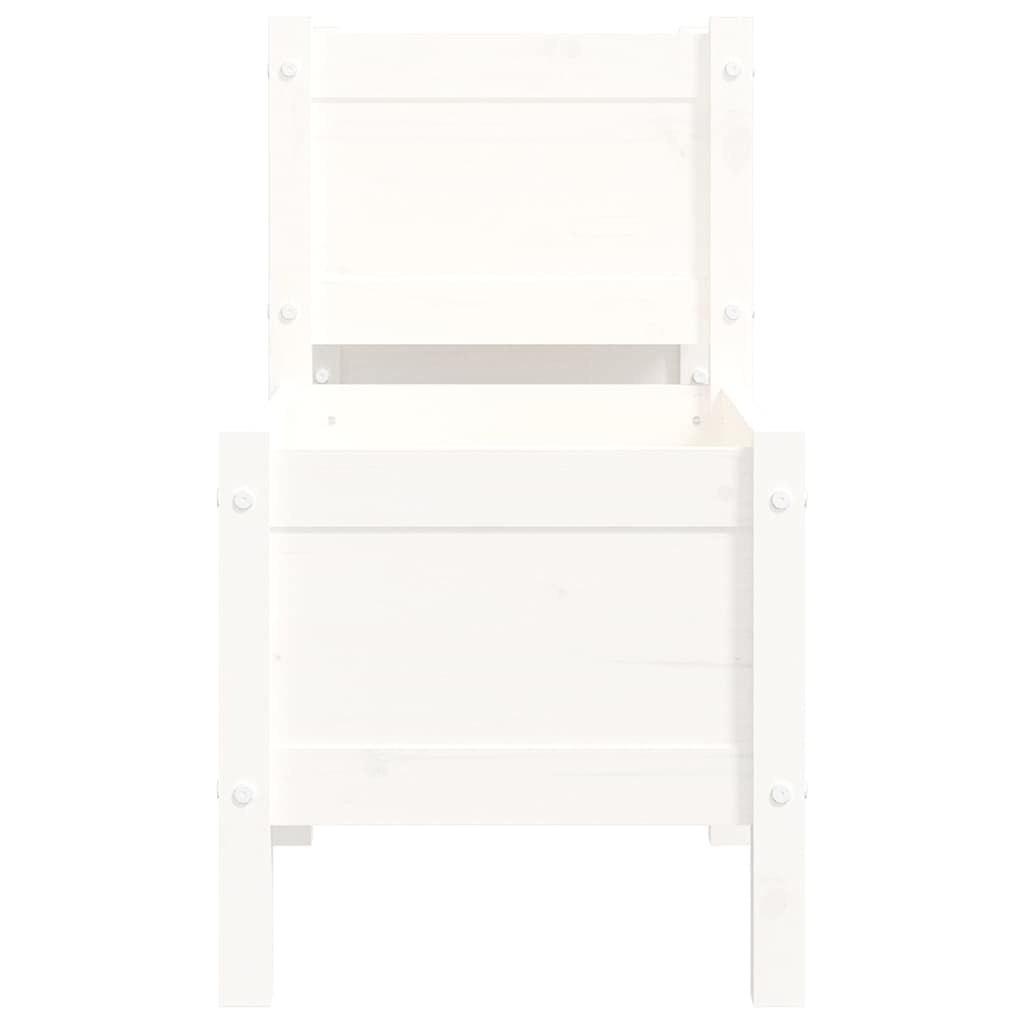 vidaXL Ζαρντινιέρα Λευκό 178,5 x 44 x 75 εκ. από Μασίφ Ξύλο Πεύκου - Image 5