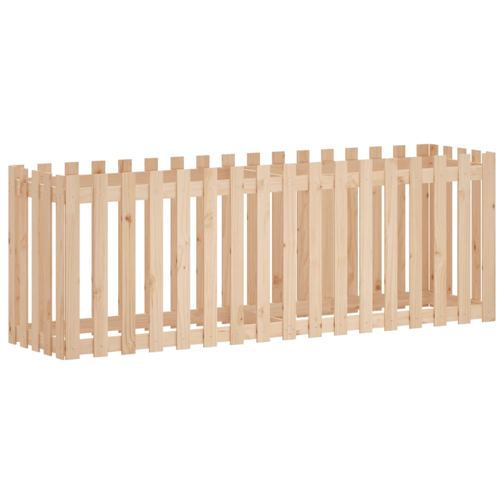 vidaXL Ζαρντινιέρα Υπερυψωμένη Σχ Φράχτη 200 x 50 x 70 εκ. Μασίφ Πεύκο - Image 2