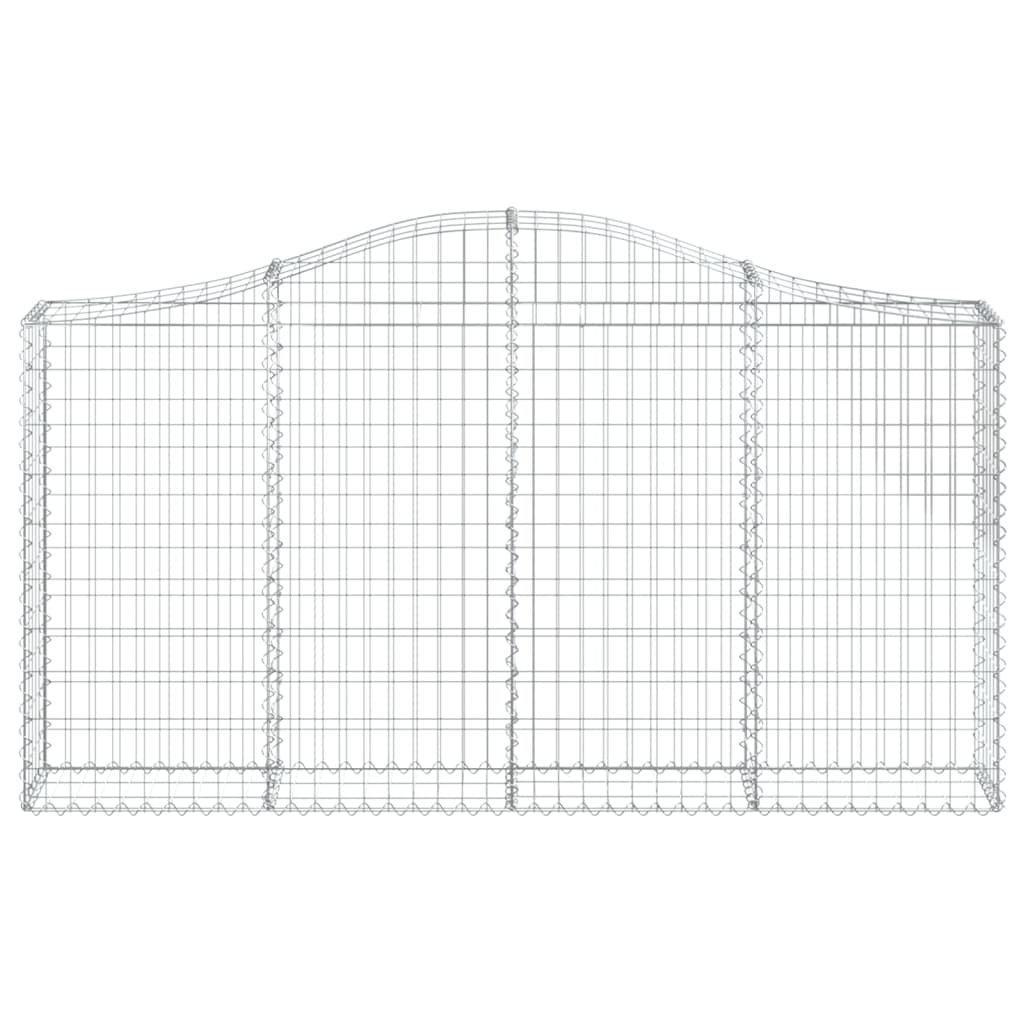 vidaXL Συρματοκιβώτια Τοξωτά 3 τεμ. 200x30x100/120 εκ. Γαλβαν. Ατσάλι - Image 4