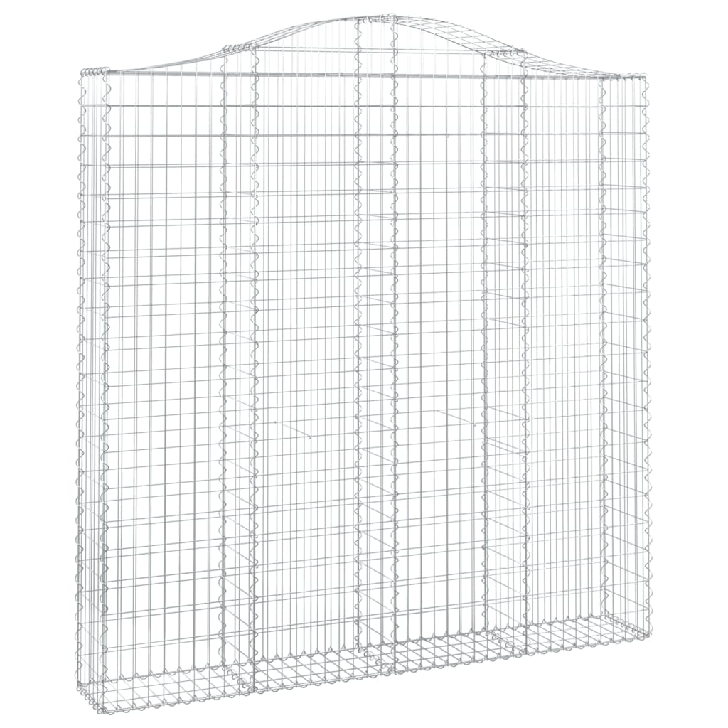 vidaXL Συρματοκιβώτια Τοξωτά 2 τεμ. 200x30x200/220 εκ. Γαλβαν. Ατσάλι - Image 3