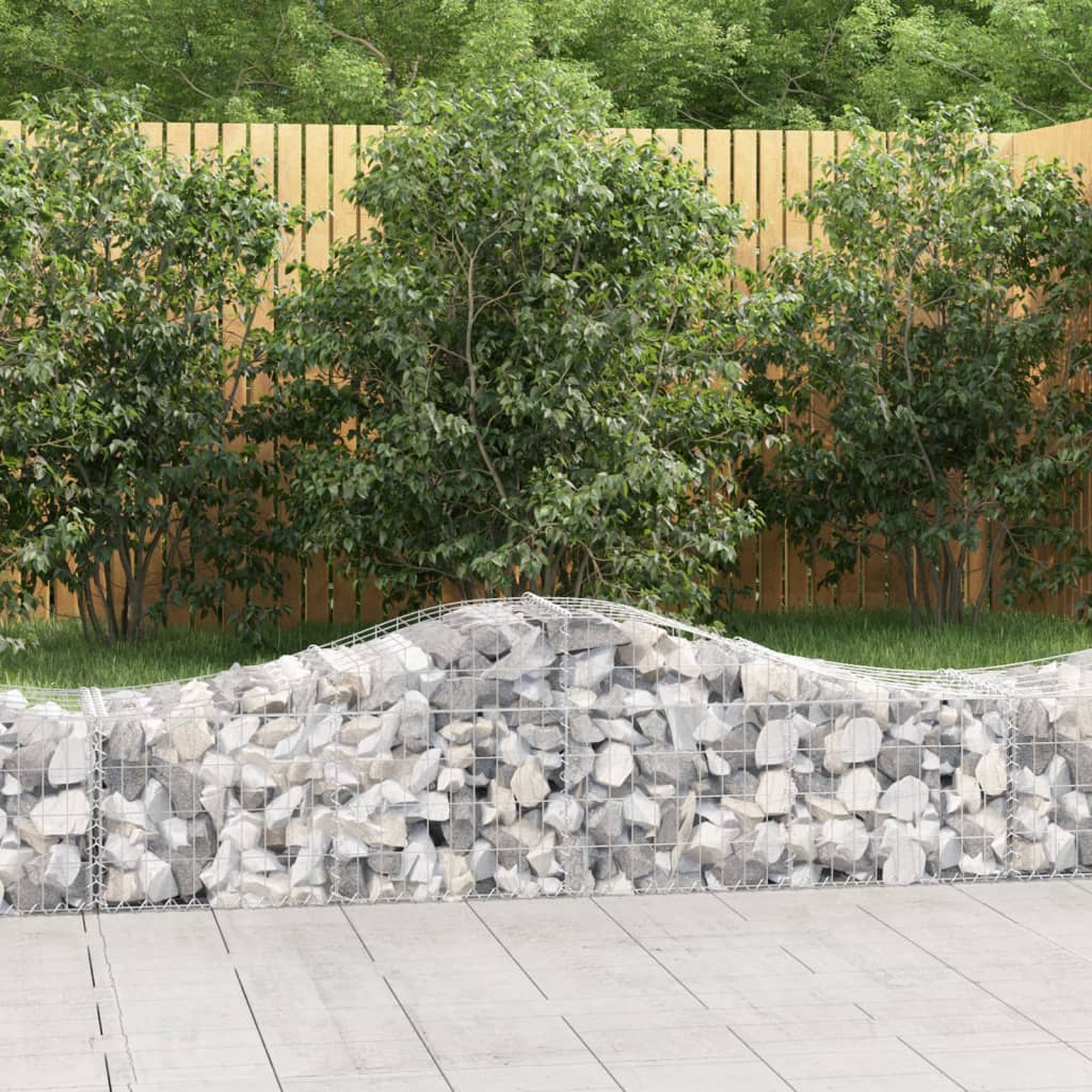 vidaXL Συρματοκιβώτια Τοξωτά 2 τεμ. 200x50x40/60 εκ. Γαλβαν. Ατσάλι
