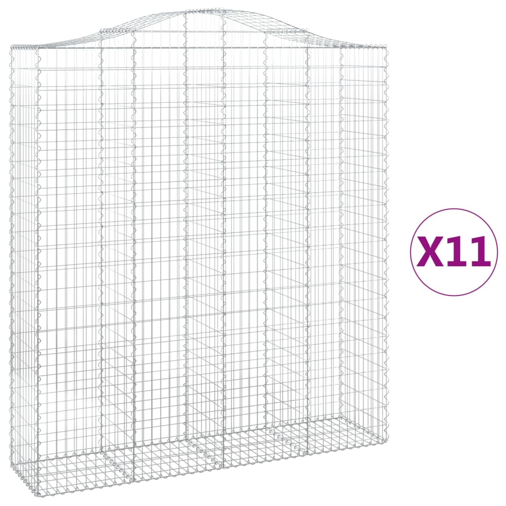 vidaXL Συρματοκιβώτια Τοξωτά 11 τεμ. 200x50x220/240 εκ. Γαλβαν. Ατσάλι - Image 2