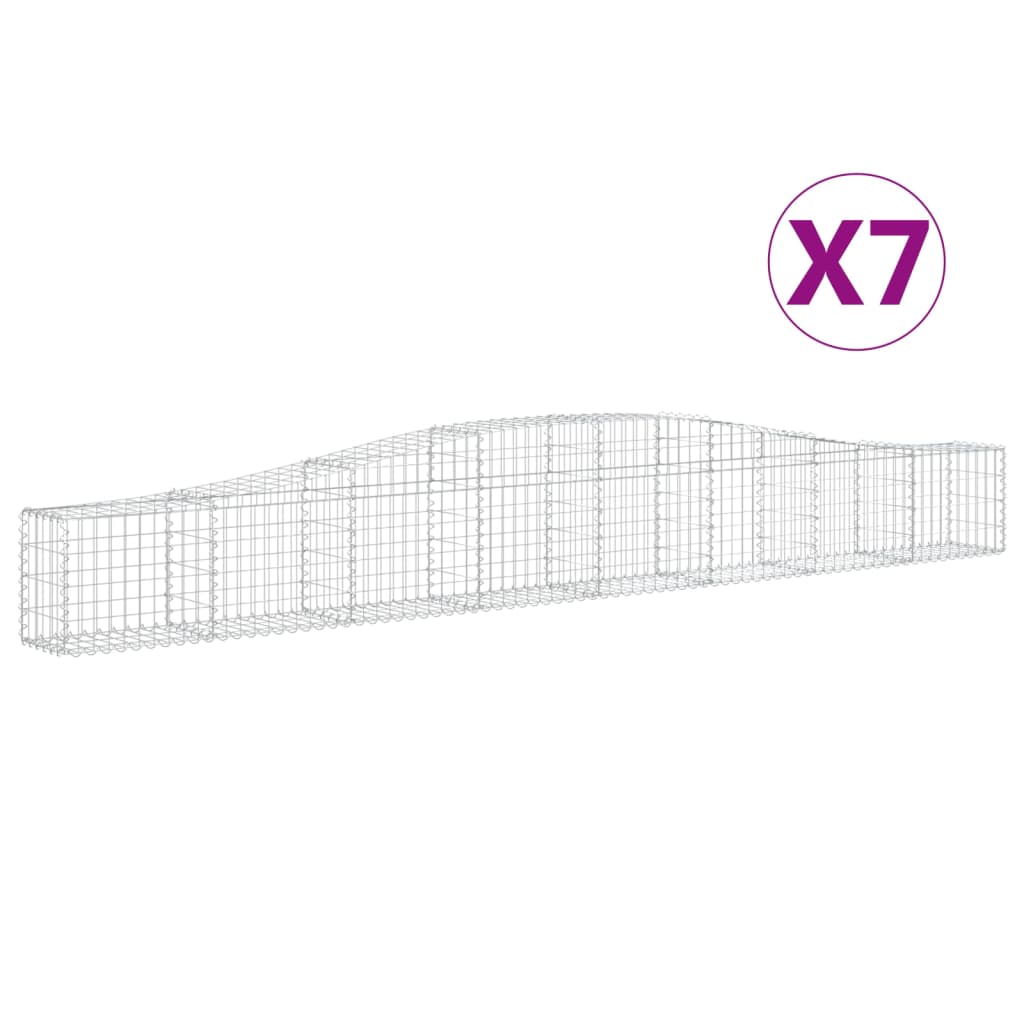vidaXL Συρματοκιβώτια Τοξωτά 7 τεμ. 400x30x40/60 εκ. Γαλβαν. Ατσάλι - Image 2