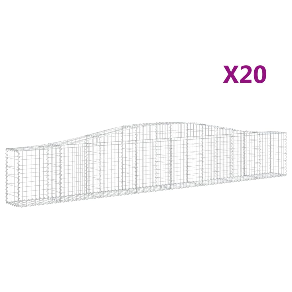 vidaXL Συρματοκιβώτια Τοξωτά 20 τεμ. 400x30x60/80 εκ. Γαλβαν. Ατσάλι - Image 2