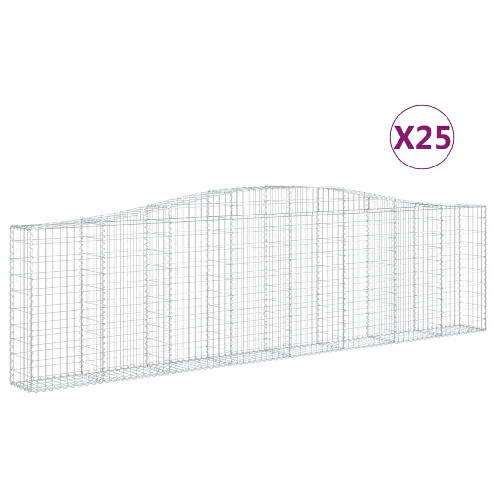 vidaXL Συρματοκιβώτια Τοξωτά 25 τεμ. 400x30x100/120 εκ. Γαλβαν. Ατσάλι - Image 2