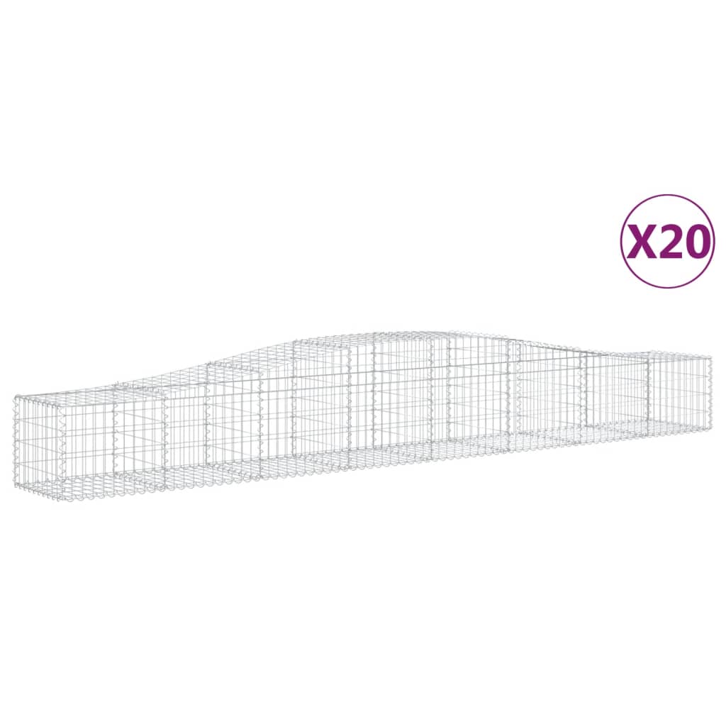 vidaXL Συρματοκιβώτια Τοξωτά 20 τεμ. 400x50x40/60 εκ. Γαλβαν. Ατσάλι - Image 2