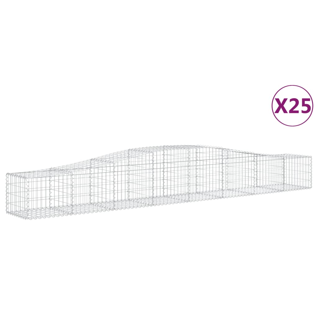 vidaXL Συρματοκιβώτια Τοξωτά 25 τεμ. 400x50x40/60 εκ. Γαλβαν. Ατσάλι - Image 2