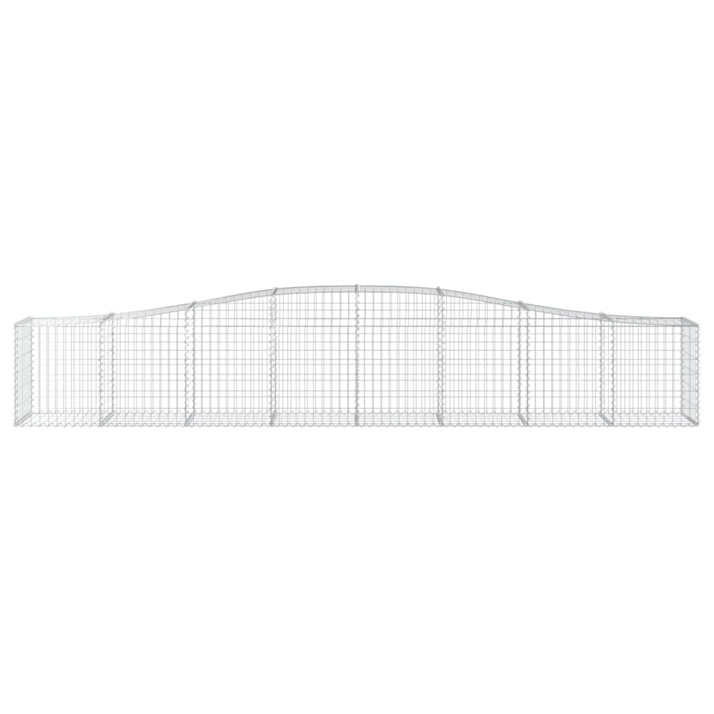 vidaXL Συρματοκιβώτια Τοξωτά 2 τεμ. 400x50x60/80 εκ. Γαλβαν. Ατσάλι - Image 4
