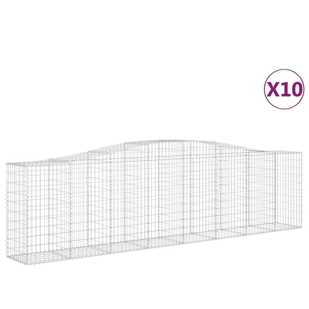 vidaXL Συρματοκιβώτια Τοξωτά 10 τεμ. 400x50x100/120 εκ. Γαλβαν. Ατσάλι - Image 2