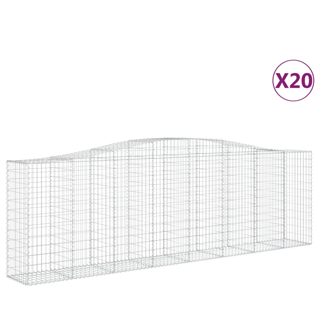 vidaXL Συρματοκιβώτια Τοξωτά 20 τεμ. 400x50x120/140 εκ. Γαλβαν. Ατσάλι - Image 2