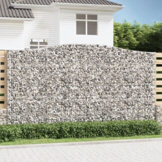 vidaXL Συρματοκιβώτια Τοξωτά 2 τεμ. 400x50x220/240 εκ. Γαλβαν. Ατσάλι