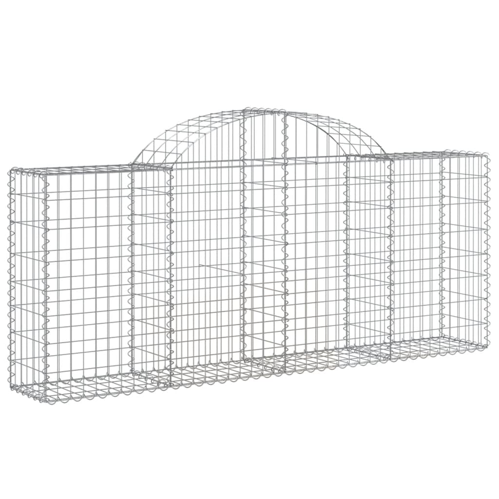 vidaXL Συρματοκιβώτια Τοξωτά 2 τεμ. 200x30x80/100 εκ. Γαλβαν. Ατσάλι - Image 3