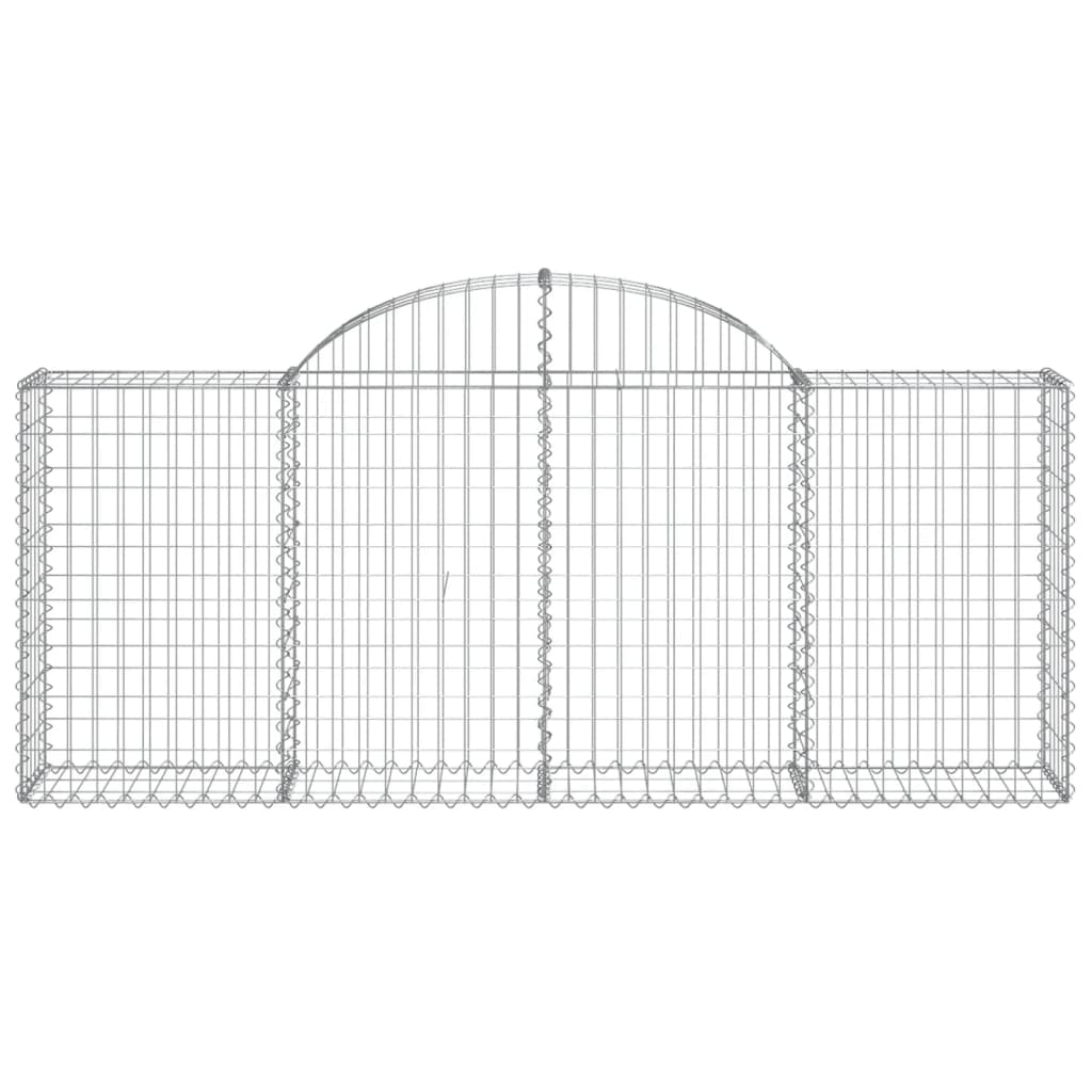 vidaXL Συρματοκιβώτια Τοξωτά 2 τεμ. 200x30x80/100 εκ. Γαλβαν. Ατσάλι - Image 4