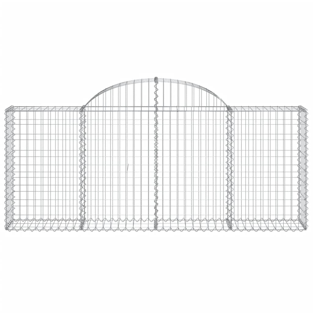 vidaXL Συρματοκιβώτια Τοξωτά 4 τεμ. 200x30x80/100 εκ. Γαλβαν. Ατσάλι - Image 4