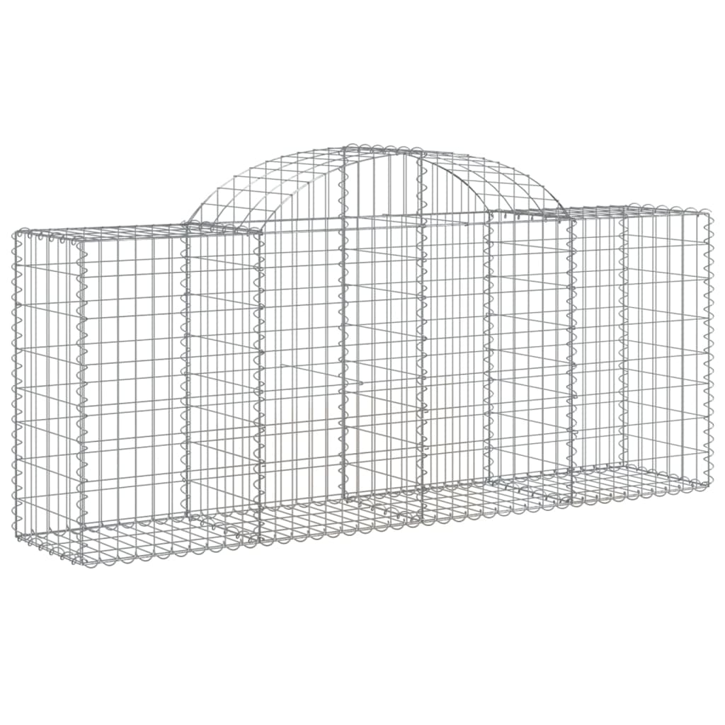 vidaXL Συρματοκιβώτια Τοξωτά 2 τεμ. 200x50x80/100 εκ. Γαλβαν. Ατσάλι - Image 3