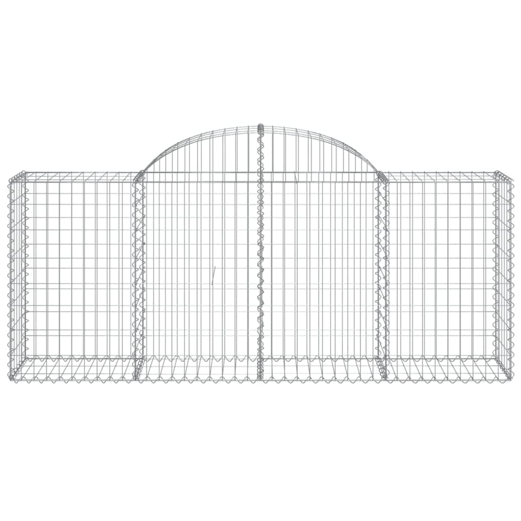 vidaXL Συρματοκιβώτια Τοξωτά 2 τεμ. 200x50x80/100 εκ. Γαλβαν. Ατσάλι - Image 4