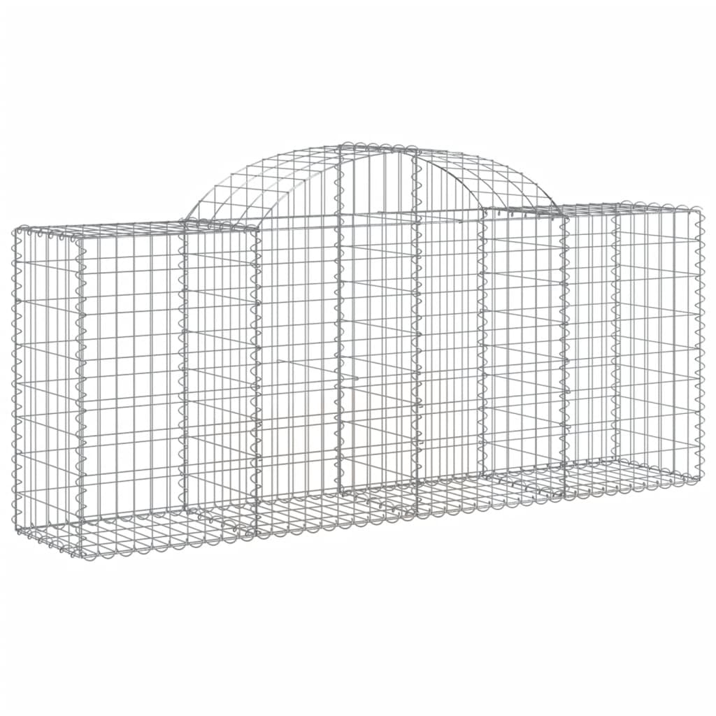 vidaXL Συρματοκιβώτια Τοξωτά 4 τεμ. 200x50x80/100 εκ. Γαλβαν. Ατσάλι - Image 3