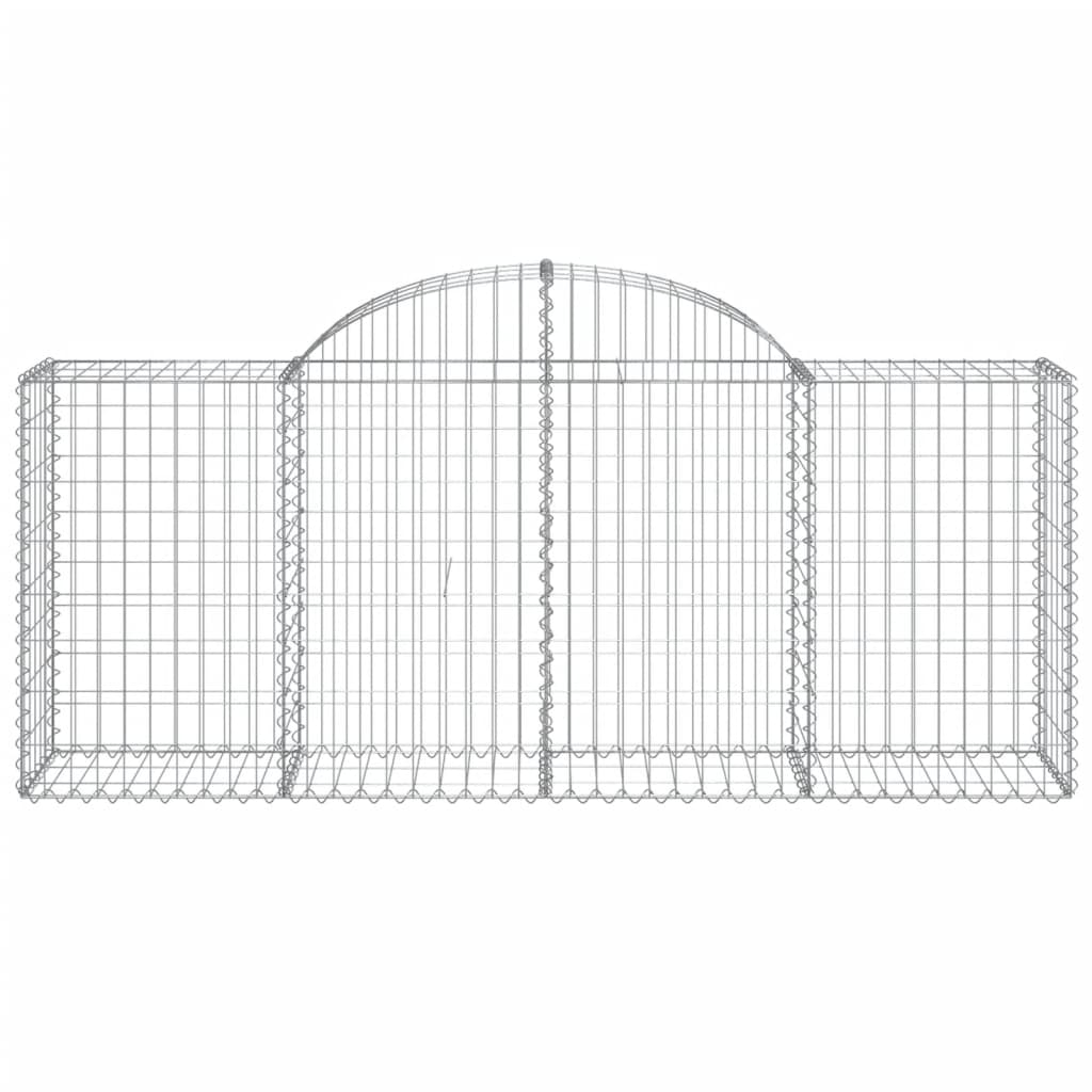 vidaXL Συρματοκιβώτια Τοξωτά 4 τεμ. 200x50x80/100 εκ. Γαλβαν. Ατσάλι - Image 4