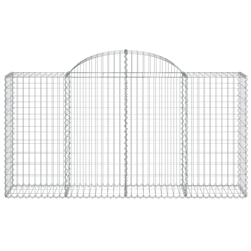 vidaXL Συρματοκιβώτια Τοξωτά 5 τεμ. 200x50x100/120 εκ. Γαλβαν. Ατσάλι - Image 4
