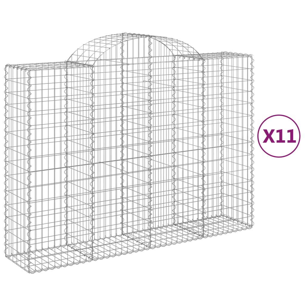 vidaXL Συρματοκιβώτια Τοξωτά 11 τεμ. 200x50x140/160 εκ. Γαλβαν. Ατσάλι - Image 2