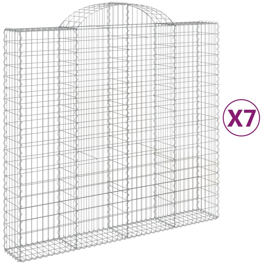 vidaXL Συρματοκιβώτια Τοξωτά 7 τεμ. 200x50x180/200 εκ. Γαλβαν. Ατσάλι - Image 2