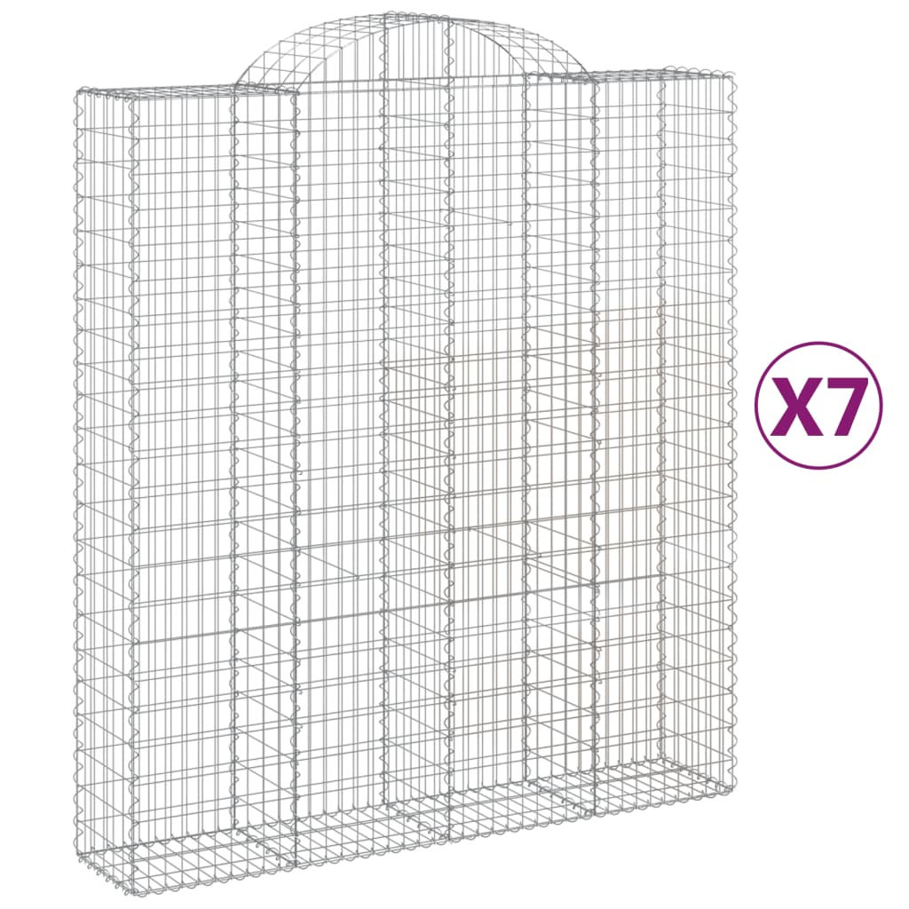 vidaXL Συρματοκιβώτια Τοξωτά 7 τεμ. 200x50x220/240 εκ. Γαλβαν. Ατσάλι - Image 2