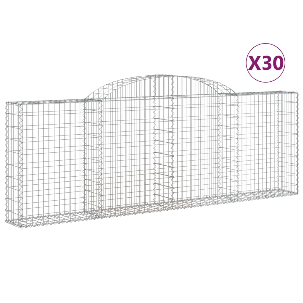 vidaXL Συρματοκιβώτια Τοξωτά 30 τεμ. 300x30x100/120 εκ. Γαλβαν. Ατσάλι - Image 2