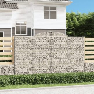 vidaXL Συρματοκιβώτια Τοξωτά 2 τεμ. 300x30x180/200 εκ. Γαλβαν. Ατσάλι