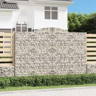 vidaXL Συρματοκιβώτια Τοξωτά 4 τεμ. 300x30x200/220 εκ. Γαλβαν. Ατσάλι