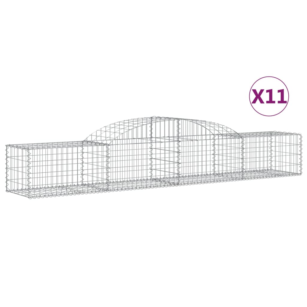 vidaXL Συρματοκιβώτια Τοξωτά 11 τεμ. 300x50x40/60 εκ. Γαλβαν. Ατσάλι - Image 2
