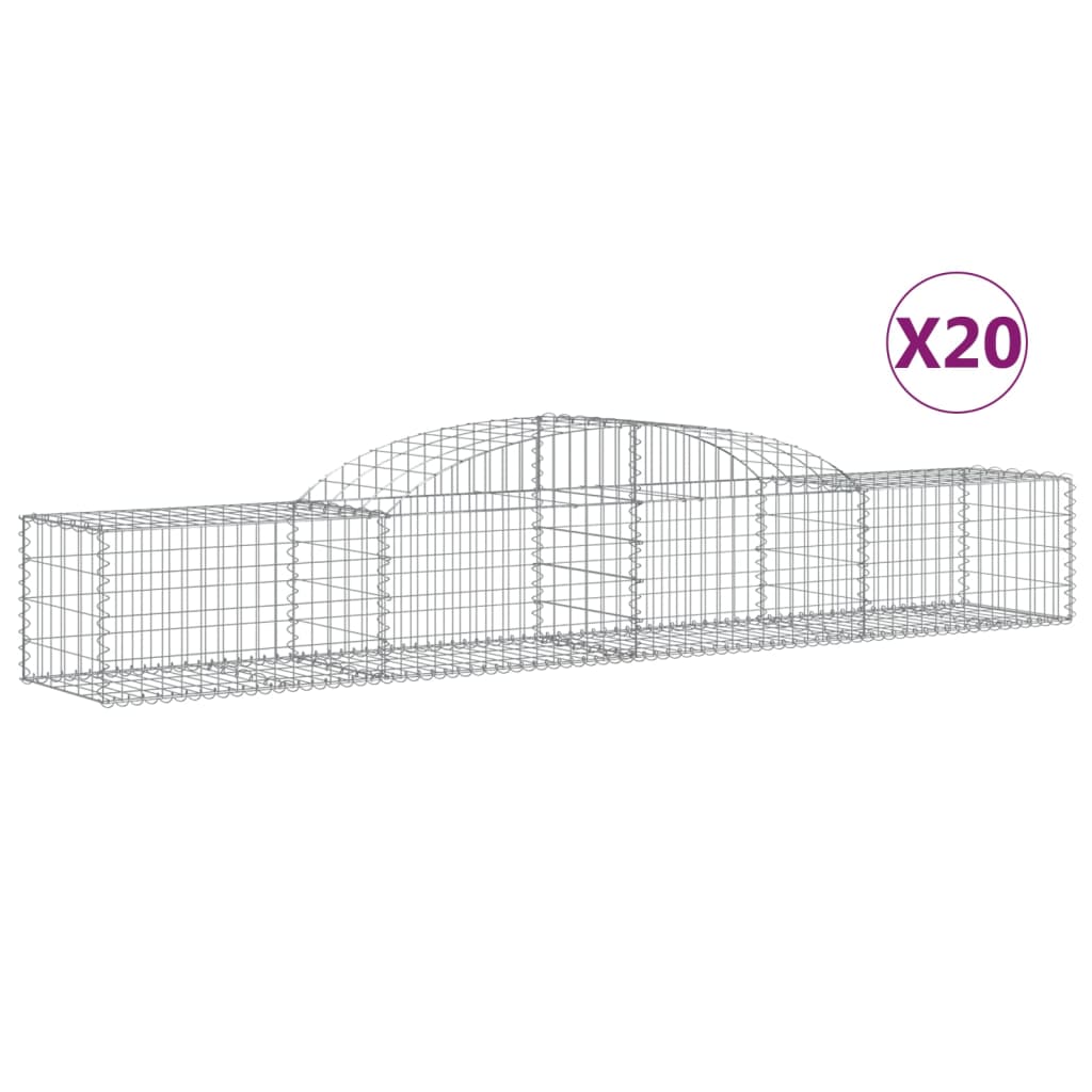 vidaXL Συρματοκιβώτια Τοξωτά 20 τεμ. 300x50x40/60 εκ. Γαλβαν. Ατσάλι - Image 2