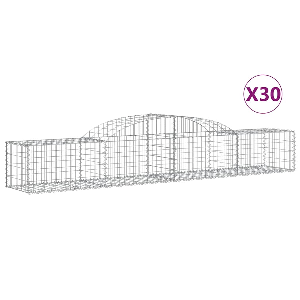 vidaXL Συρματοκιβώτια Τοξωτά 30 τεμ. 300x50x40/60 εκ. Γαλβαν. Ατσάλι - Image 2