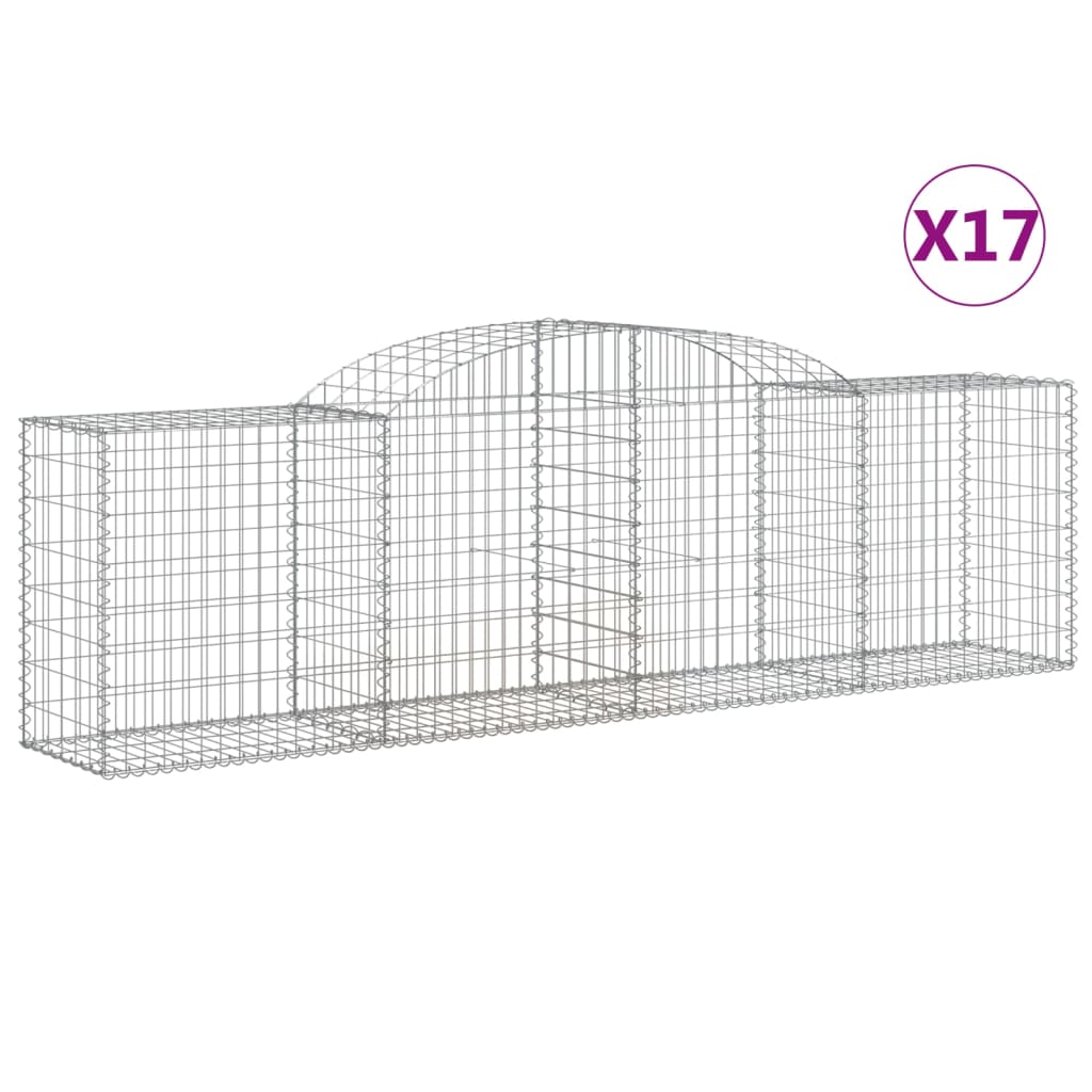 vidaXL Συρματοκιβώτια Τοξωτά 17 τεμ. 300x50x80/100 εκ. Γαλβαν. Ατσάλι - Image 2