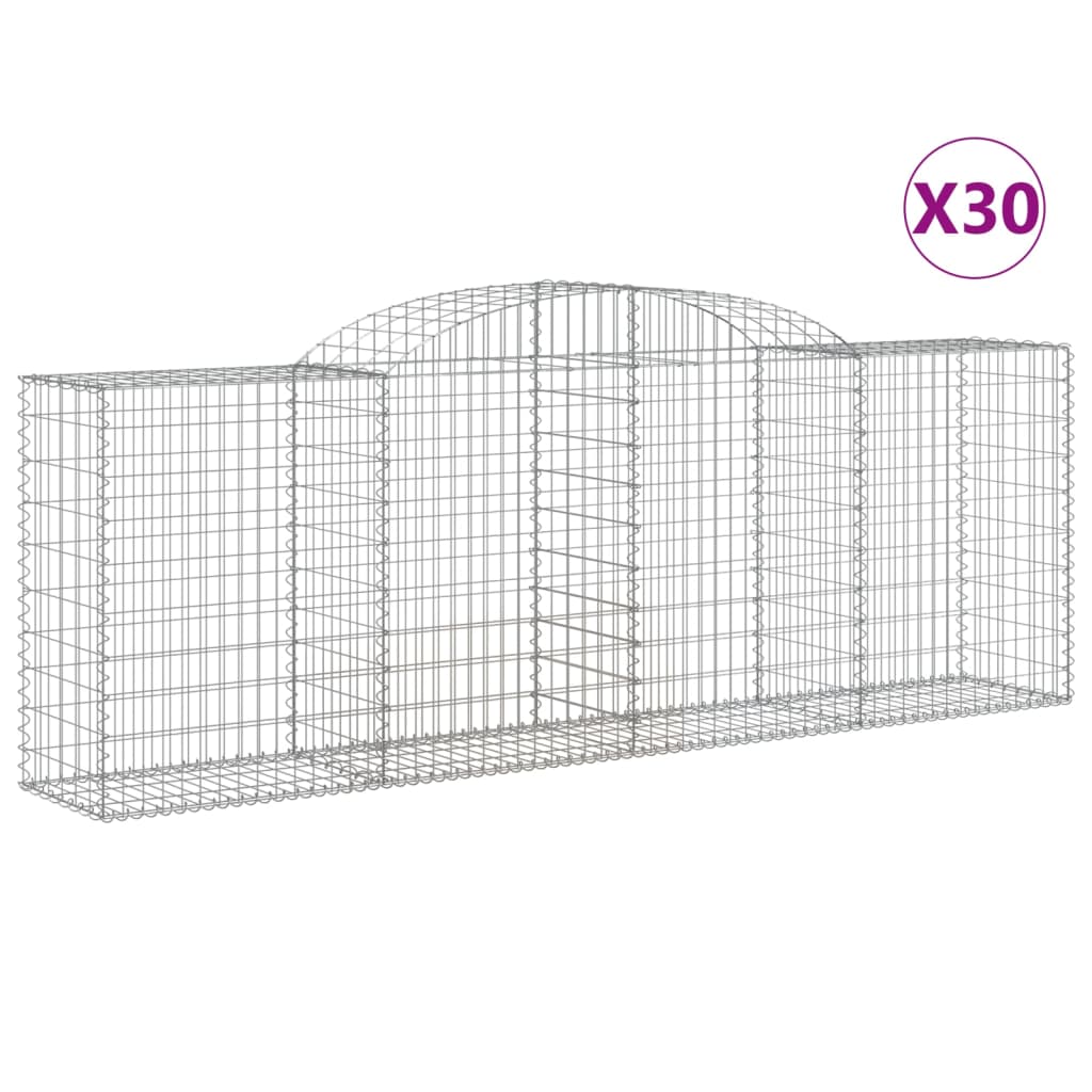 vidaXL Συρματοκιβώτια Τοξωτά 30 τεμ. 300x50x100/120 εκ. Γαλβαν. Ατσάλι - Image 2